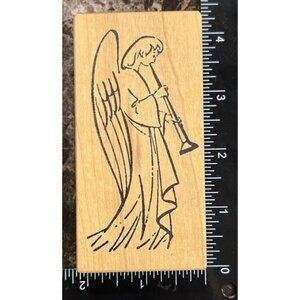 Vintage Angel wood mounted Rubber Stamp By Another Stamp Co. CA-116-J900